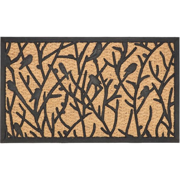 Paillasson en fibres de coco et caoutchouc avec motifs 75 x 45 cm