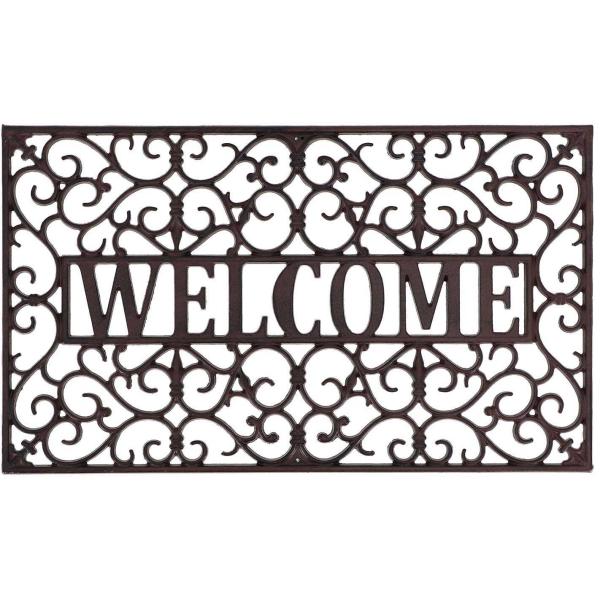 Paillasson en fonte rectangulaire Welcome