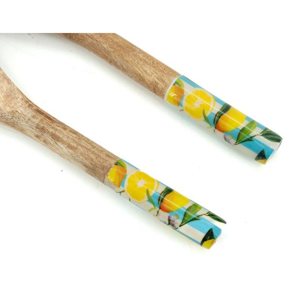 Paire de couverts en manguier  Citron - AUB-7172