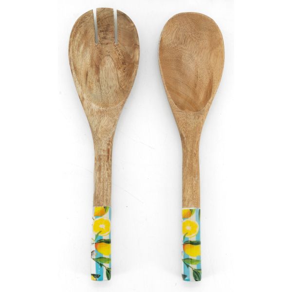 Paire de couverts en manguier  Citron - 5