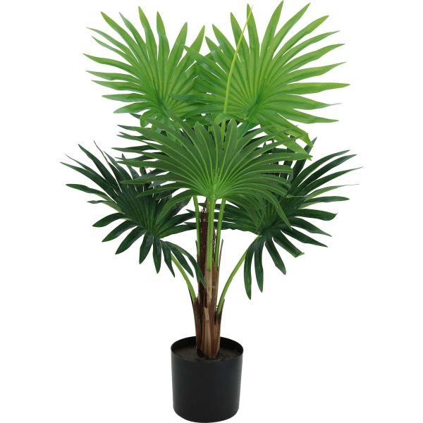 Palmier éventail artificiel 6 palmes toucher naturel 70 cm