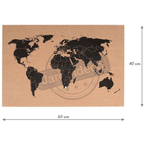 Panneau carte du monde en liège - 6