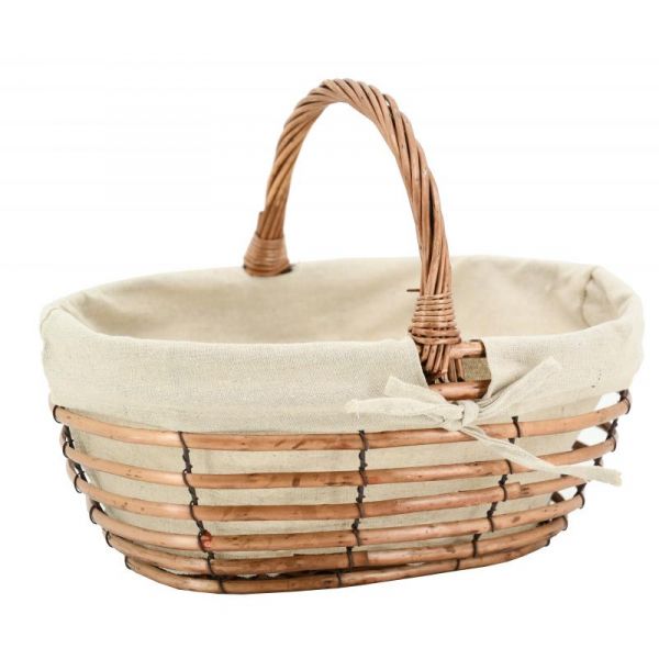Panier ajouré en osier et jute 35 cm