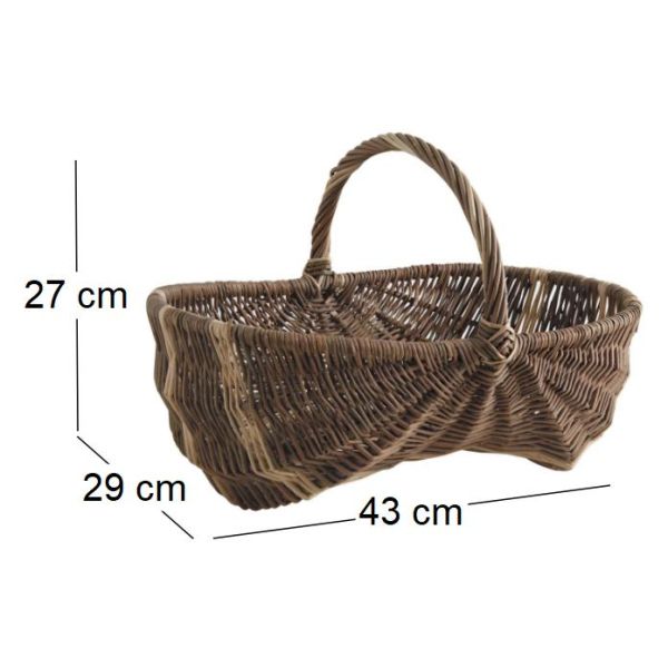 Panier bourguignon en osier brut et blanc - AUB-6553