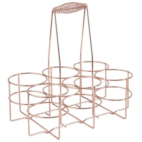 Panier 6 bouteilles design métal cuivré