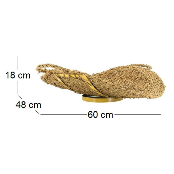 Panier à buche jonc et métal - AUB-7101