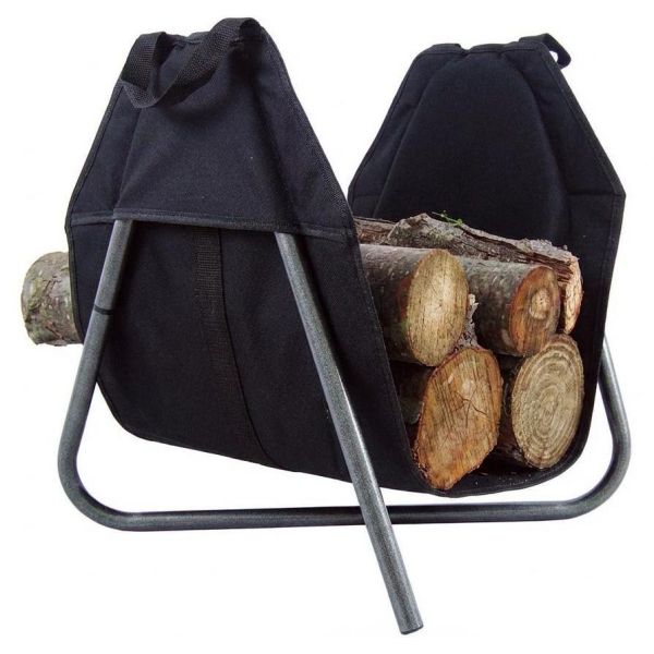 Panier à bûches en métal et tissu fabriqué en France