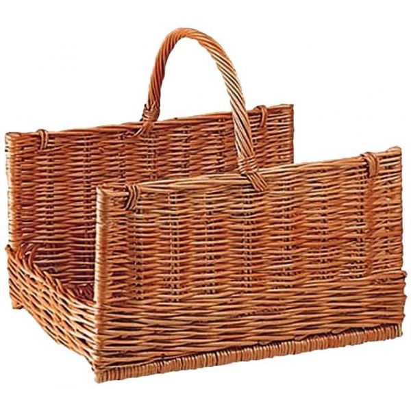 Panier à bûches en osier buff (grand modèle)