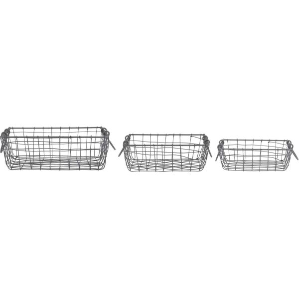 Panier carré en métal (Lot de 3)