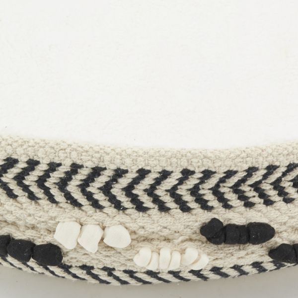 Panier pour chien en coton recyclé et jute tressé noir et blanc - AUB-5178