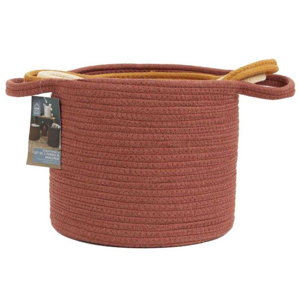 Panier en coton Nature (Lot de 3) - THE HOME DECO FACTORY