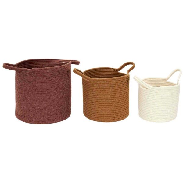 Panier en coton Nature (Lot de 3)