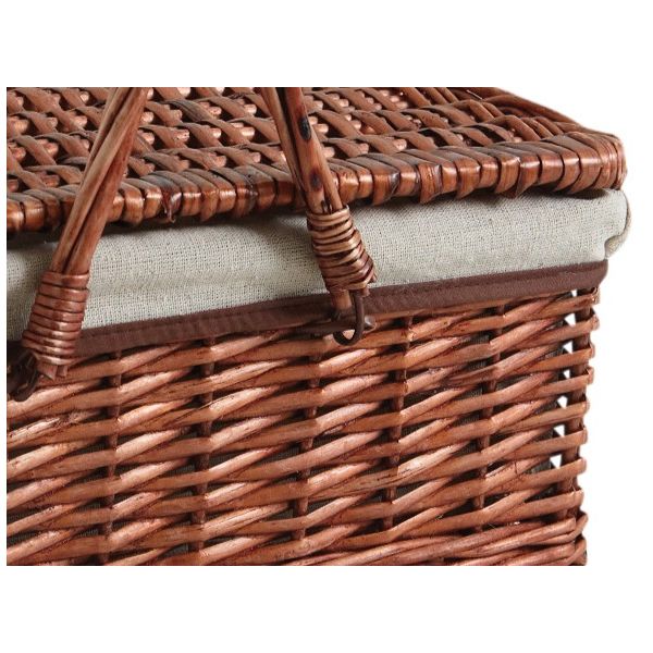 Panier avec couvercle en éclisse teintée - AUB-6596