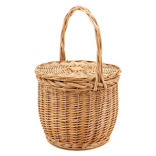 Panier à couvercle pivotant en osier clair - 8