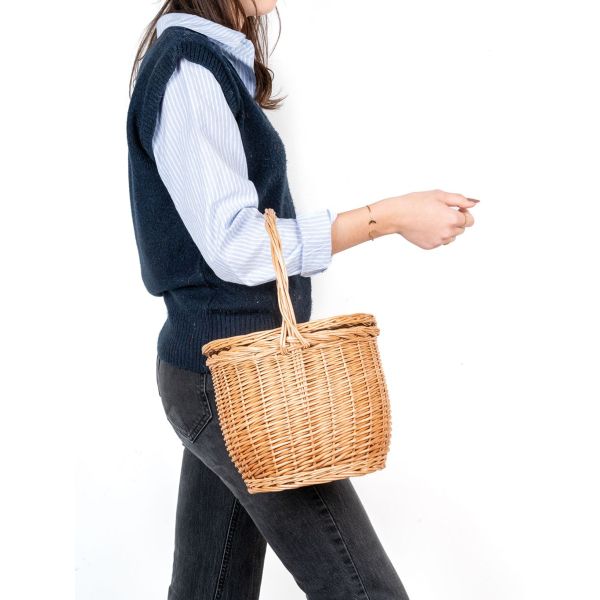 Panier à couvercle pivotant en osier clair - AUBRY GASPARD