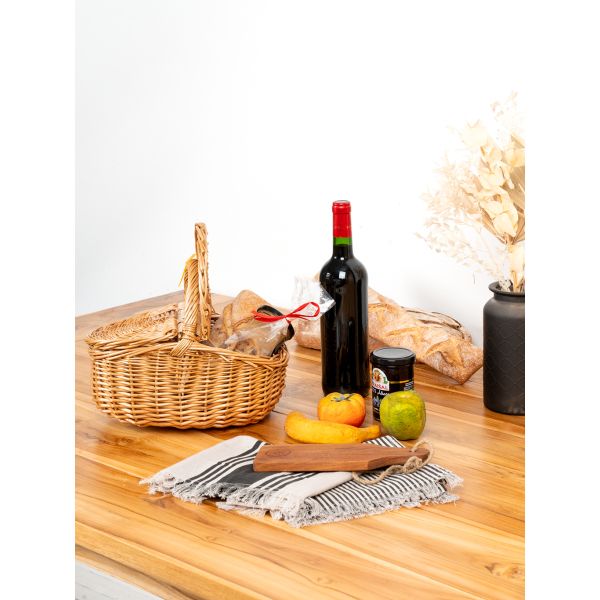 Panier 2 couvercles en osier miel - AUBRY GASPARD