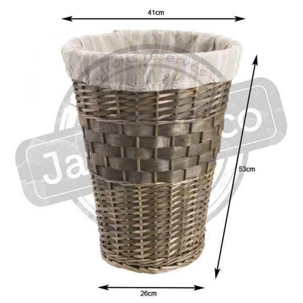 Panier à linge en éclisse bronze et coton - AUBRY GASPARD