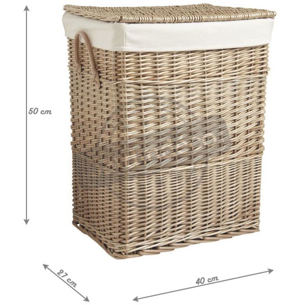 Panier à linge en osier doublé - AUBRY GASPARD