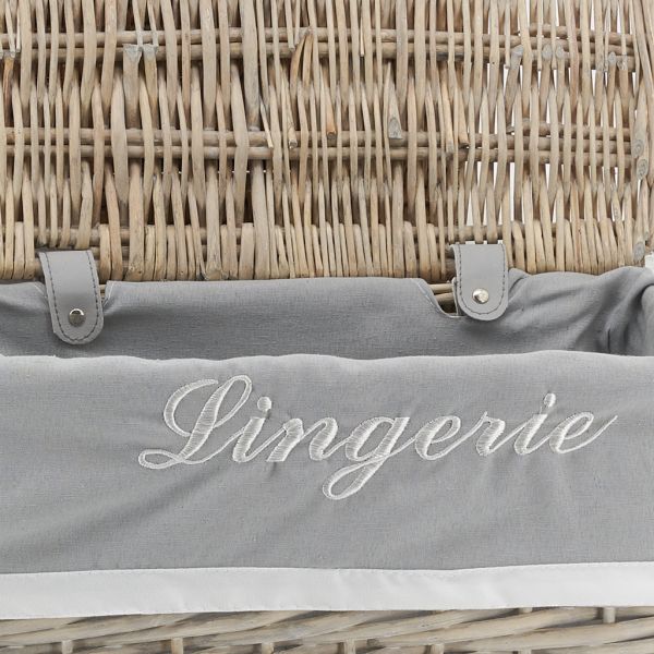 Panier à linge en osier gris et coton - 42,90