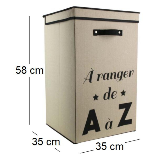 Panier à linge pliable en tissu 70L Famille - CMP-0819