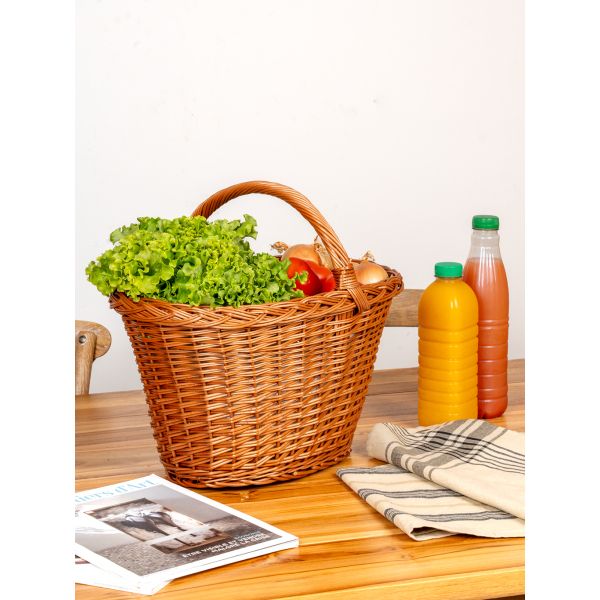 Panier de marché en osier buff