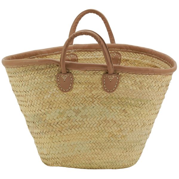 Panier de marché palmier et cuir - AUB-1528