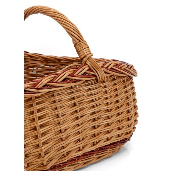 Panier en osier buff et marron - AUB-5038