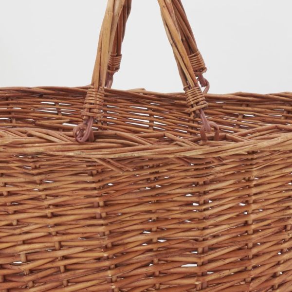 Panier ovale en osier buff - AUB-6325