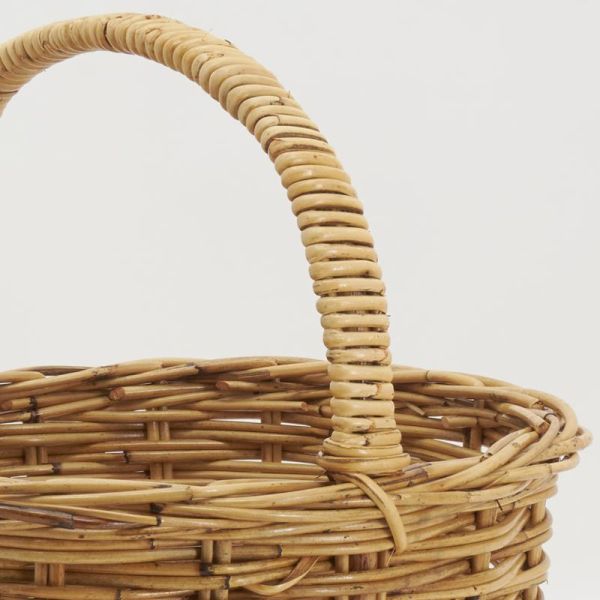 Panier ajouré pour bois de chauffage ovale en sparte naturel