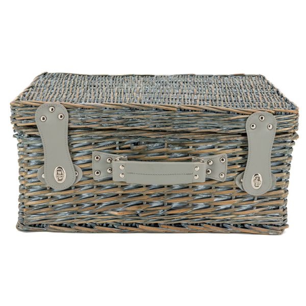 Panier pique-nique 4 couverts en osier gris - 6