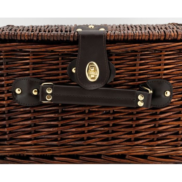 Panier à pique-nique 4 couverts en osier teinté - 7