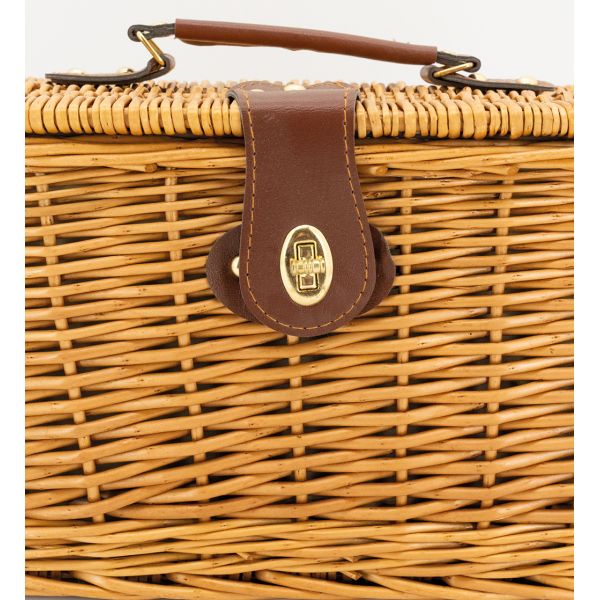 Panier de pique-nique 4 couverts en osier teinté - 7