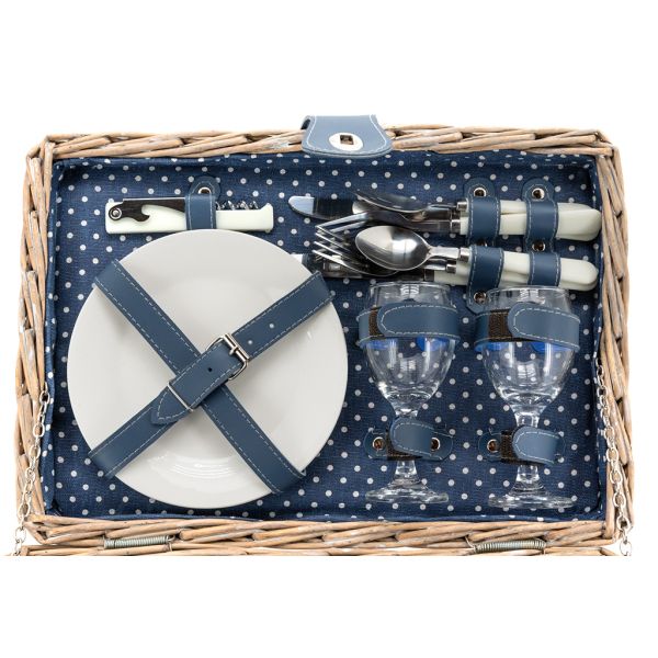 Panier pique-nique en osier gris - 113