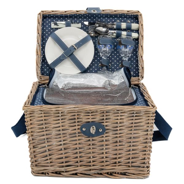 Panier pique-nique en osier gris - AUB-2402