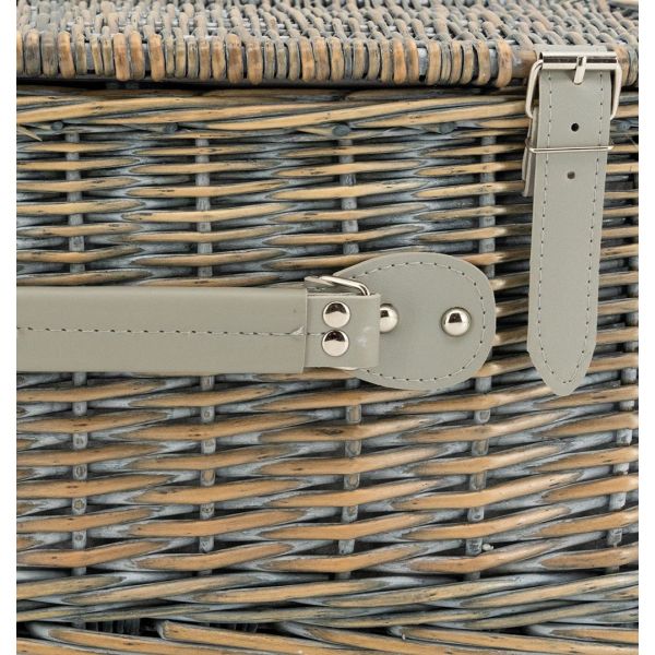 Panier pique-nique osier gris avec compartiment isotherme - 6