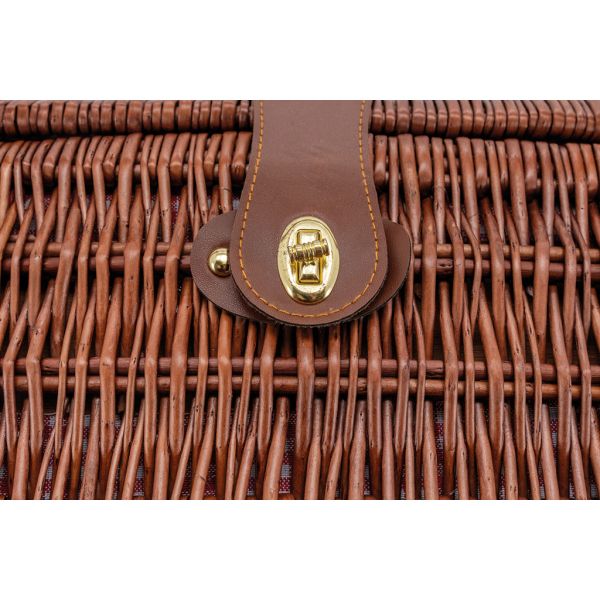 Panier pique-nique en osier naturel Vichy - 6
