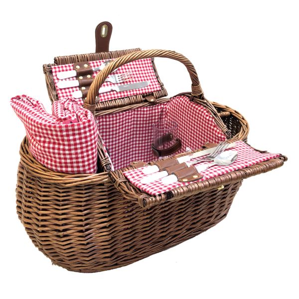 Panier pique-nique en osier naturel Vichy - 10