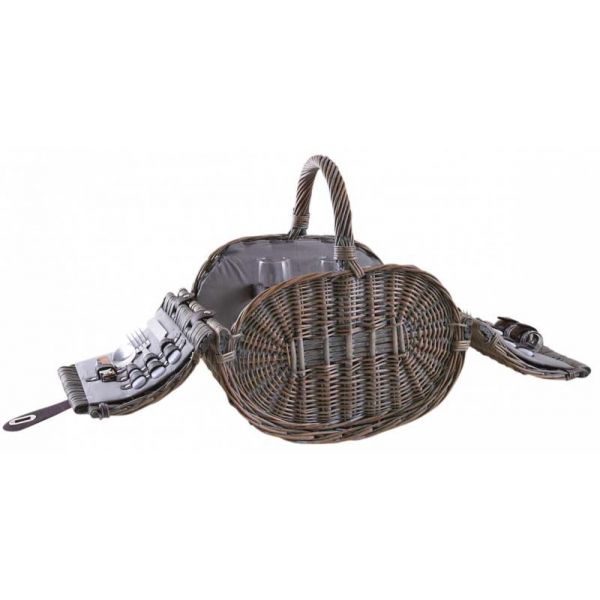 Panier pique-nique 2 personnes osier gris