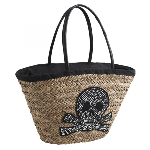 Panier de plage Strass Skull