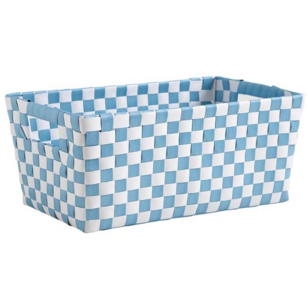 Panier de rangement Damier bleu et blanc