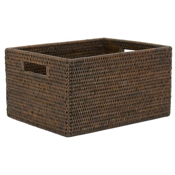 Panier de rangement en rotin antique