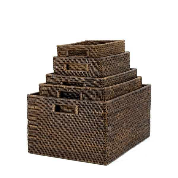 Panier de rangement en rotin antique - 49,90