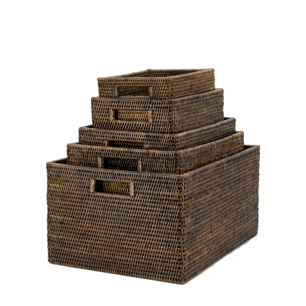 Panier de rangement en rotin antique - 94,90