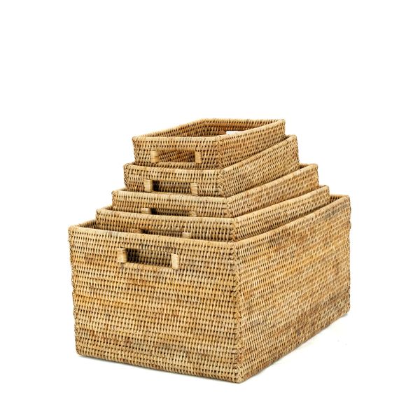 Panier de rangement en rotin naturel - 129