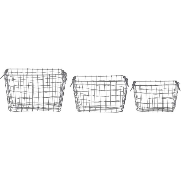 Panier rectangulaire en métal (Lot de 3)