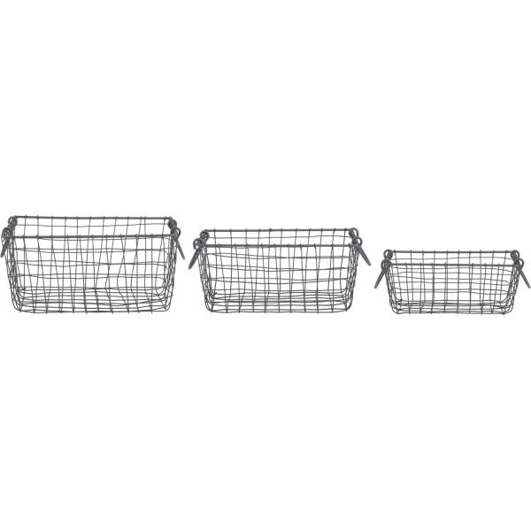 Panier rectangulaire en métal (Lot de 3)