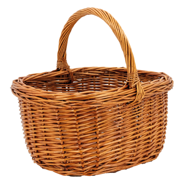 Panier rectangulaire en osier buff