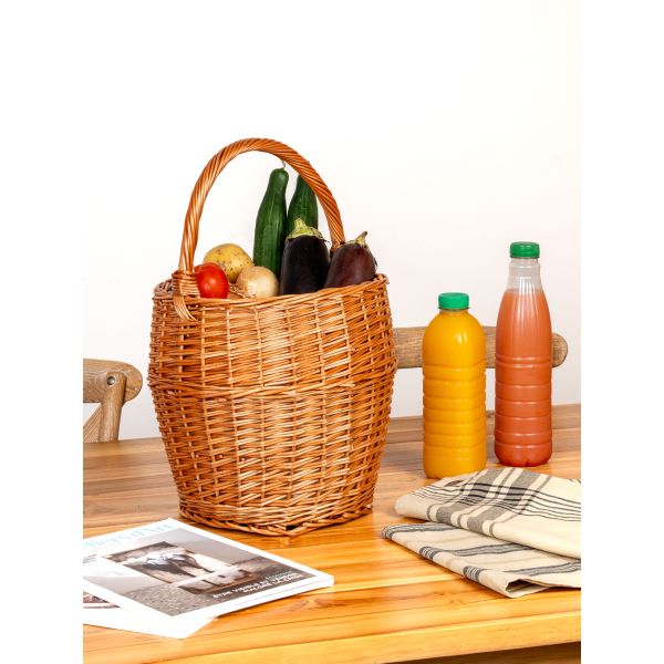 Panier rond en osier buff 30 cm - AUBRY GASPARD