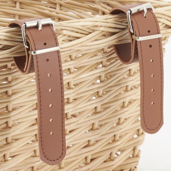 Panier à vélo en osier naturel - AUB-6566