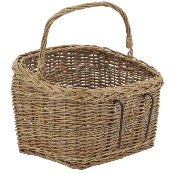 Panier pour vélo en osier buff et métal